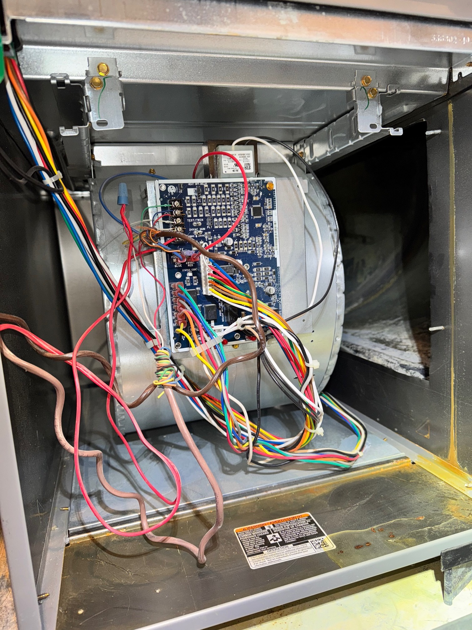 HVAC equipment opened for service work